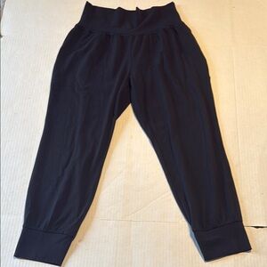 Athleta Black Tapered Track Pants with High Waist